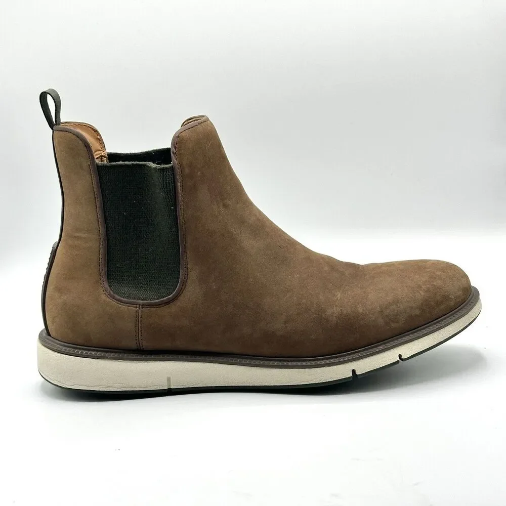 SWIMS Chelsea Boots Mens 11 Brown Suede Waterproof Slip On Ankle Shoes EU 44